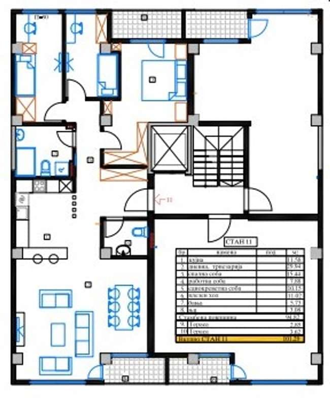 Се продава 4-собен стан во градба во Центар, Дебар маало - slika 2